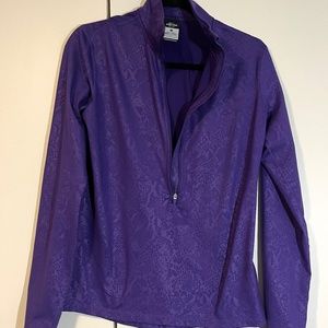 Nike Pro Dri Fit purple quarter zip long sleeve top
